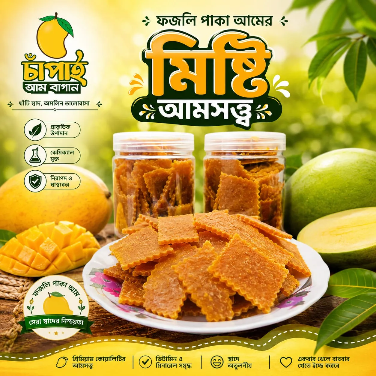 মিষ্টি আমসত্ত্ব ৫০০ গ্রাম  Misti Amsotto 500 gm